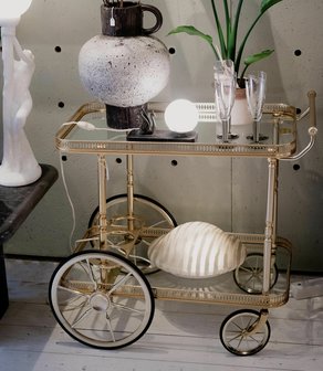 Vintage sierlijke bar cart serveerwagen messing  | Sprinkelhop