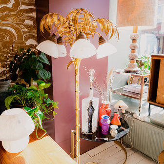 Vintage messing gouden palmboom vloerlamp | Sprinkelhop