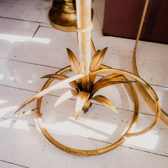Vintage messing gouden palmboom vloerlamp | Sprinkelhop