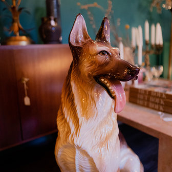 Vintage keramieken beeld herdershond | Sprinkelhop