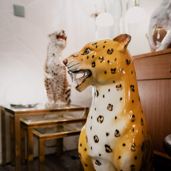 Vintage keramieken luipaard tijger 75 cm hoog | Sprinkelhop