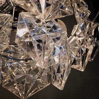 Vintage kristallen glazen chromen Kinkeldey 1960s hanglamp | Sprinkelhop