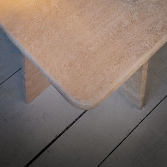 Vierkante travertin marmeren salontafel | Sprinkelhop