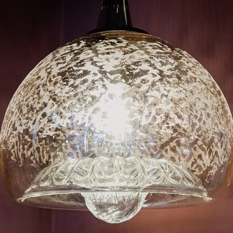 Vintage glazen mushroom kwalvormige hanglamp | Sprinkelhop