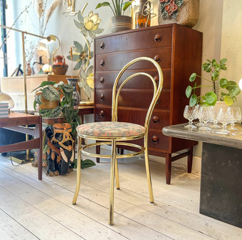 Vintage messing caf&eacute; stoel bloemen | Sprinkelhop