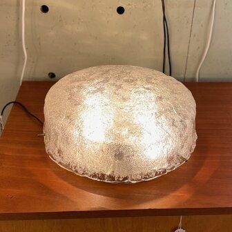 Vintage ronde Hillebrand iced glass plafonniere | Sprinkelhop