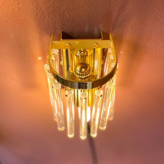 Christophe Palme wandlampje messing met glazen pegels klein | Sprinkelhop