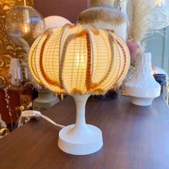 Vintage 1970s kunststof tafellamp met stoffen kap | Sprinkelhop