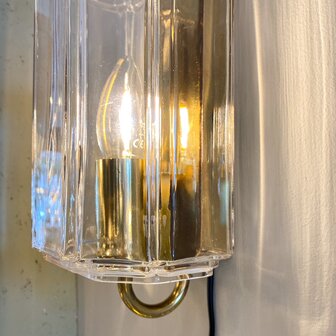 Vintage wandlamp Glashutte Limburg glas met messing | Sprinkelhop