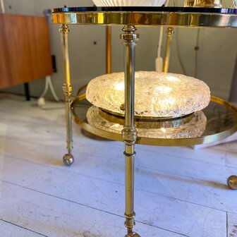 Vintage messing salontafel op wieltjes barcart | Sprinkelhop