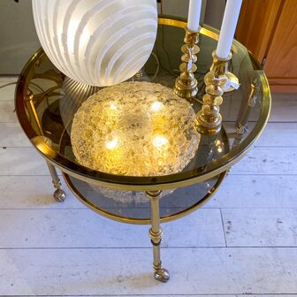 Vintage messing salontafel op wieltjes barcart | Sprinkelhop