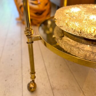 Vintage messing salontafel op wieltjes barcart | Sprinkelhop