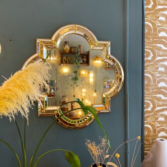 Vintage Venetiaanse moza&iuml;ekspiegel vierkant met rondingen | Sprinkelhop