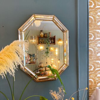 Vintage Venetiaanse moza&iuml;ekspiegel achthoekig | Sprinkelhop