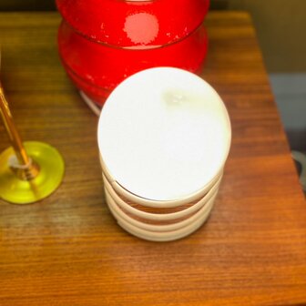 Vintage Woja spiraal tafellamp wit 1970s | Sprinkelhop