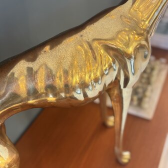 Vintage messing windhond whippet XL | Sprinkelhop