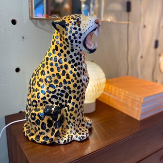 Vintage panterbeeld porselein klein zittend | Sprinkelhop
