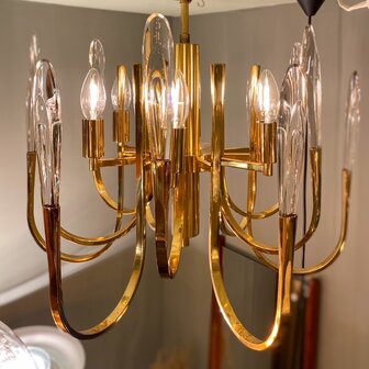 Glashutte Limburg hanglamp, Glashutte Limburg pendant, Limburg pendant glass brass,  brass vintage pendant, vintage hanglamp me