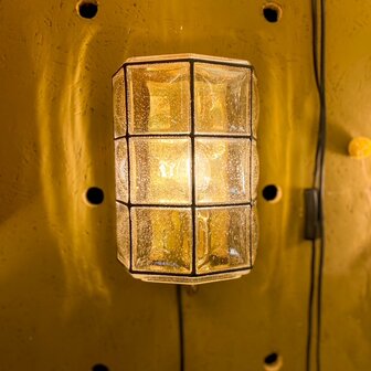 Vintage wandlamp Glashutte Limburg messing zwart glas | Sprinkelhop