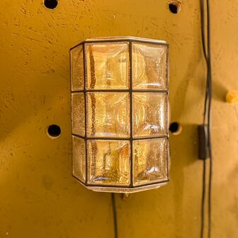 Vintage wandlamp Glashutte Limburg messing zwart glas | Sprinkelhop