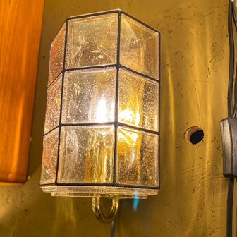Vintage wandlamp Glashutte Limburg messing zwart glas | Sprinkelhop
