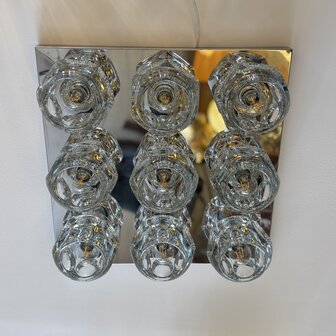 Peill &amp; Putzler XL space age plafondlamp chroom met glas | Sprinkelhop