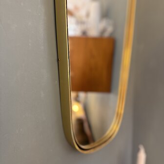 Vintage jaren &#039;50 spiegel messing zwart | Sprinkelhop