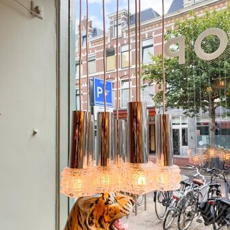 Vintage cascade hanglamp chroom met glas | Sprinkelhop