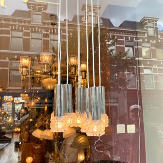 Vintage cascade hanglamp chroom met glas | Sprinkelhop