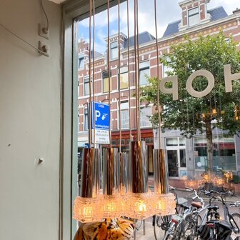 Vintage cascade hanglamp chroom met glas | Sprinkelhop