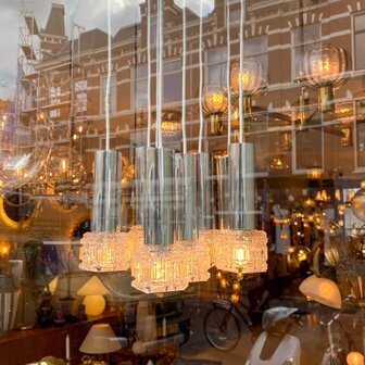 Vintage cascade hanglamp chroom met glas | Sprinkelhop