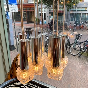 Vintage cascade hanglamp chroom met glas | Sprinkelhop