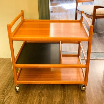 Vintage bar cart Silkenborg Denmark teak | Sprinkelhop