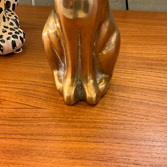 Vintage messing zittende kat beeld | Sprinkelhop