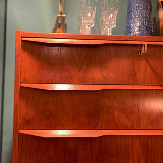 Vintage zeldzame midcentury teak Deense ladekast met 8 lades | Sprinkelhop