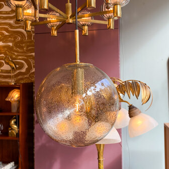 Messing glazen Glashutte Limburg hanglamp rookglas | Sprinkelhop
