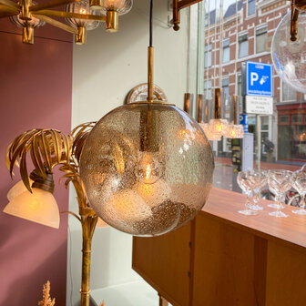 Messing glazen Glashutte Limburg hanglamp rookglas | Sprinkelhop