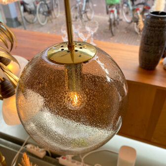 Messing glazen Glashutte Limburg hanglamp rookglas | Sprinkelhop