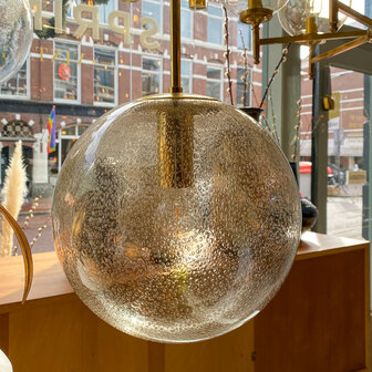 Messing glazen Glashutte Limburg hanglamp rookglas | Sprinkelhop