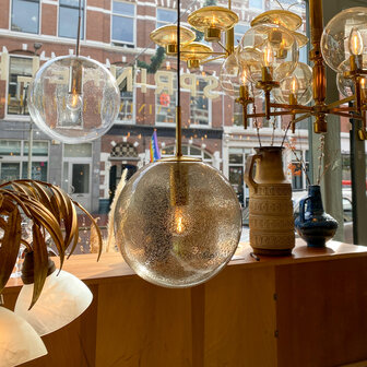 Messing glazen Glashutte Limburg hanglamp rookglas | Sprinkelhop