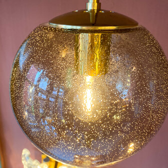 Messing glazen Glashutte Limburg hanglamp rookglas bubbelglas small | Sprinkelhop