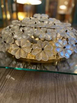 Vintage Ernst Palme plafondlamp bloemen met messing | Sprinkelhop