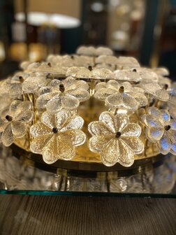 Vintage Ernst Palme plafondlamp bloemen met messing | Sprinkelhop