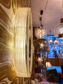 Hillebrand vintage plexiglazen ronde spiegel met verlichting | Sprinkelhop