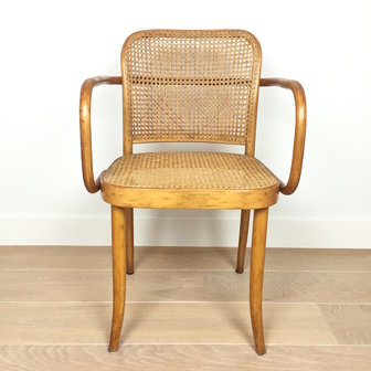 Vintage webbing Praag stoel Bentwood 811 voor Thonet