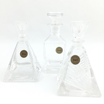 Set van 3 parfumflesjes kristal 