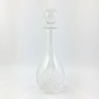 Karaf kristal rond geslepen glas Da Vinci