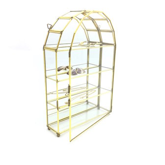 Vintage glazen hemel vitrinekastje messing | Sprinkel + Hop