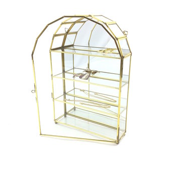 Vintage glazen hemel vitrinekastje messing | Sprinkel + Hop