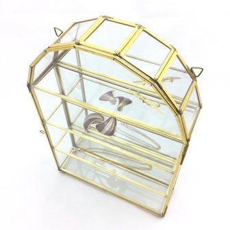 Vintage glazen hemel vitrinekastje messing | Sprinkel + Hop